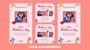 Videohive Mothers Day Feed and Stories Instagram Openers template preview
