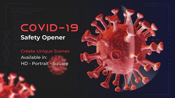 Covid-19 Safety Opener Video Displays template preview
