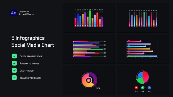 Videohive Social Media Chart Infographics Infographics template preview