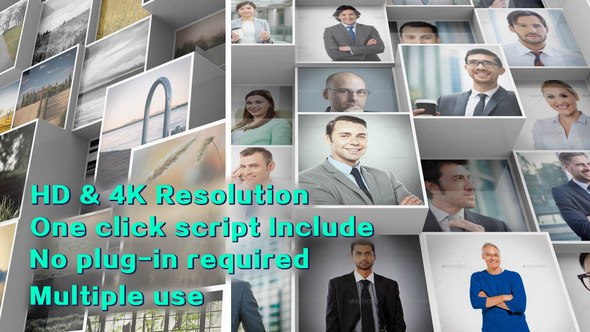 3D Mosaic Corporate Logo Video Displays template preview
