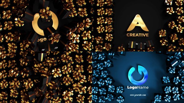 Videohive Black Golden Present Unveil Logo Stings template preview