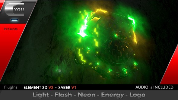 Light Flash Neon Energy Logo Video Displays template preview