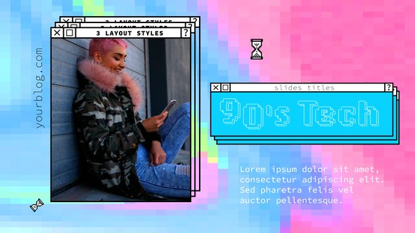 90sTechSlidesTitles Premiere Pro template preview
