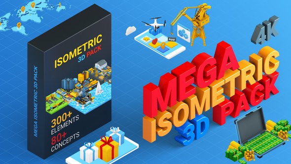 Isometric Mega Pack Video Displays template preview