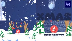 Videohive Christmas Cartoon Santa Logo | After Effects Logo Stings template preview