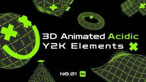 Videohive 3D Animated Acidic Y2K Elements Elements template preview