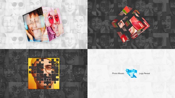 Videohive Mosaic Photo Logo Reveal 55445478 Logo Stings template preview