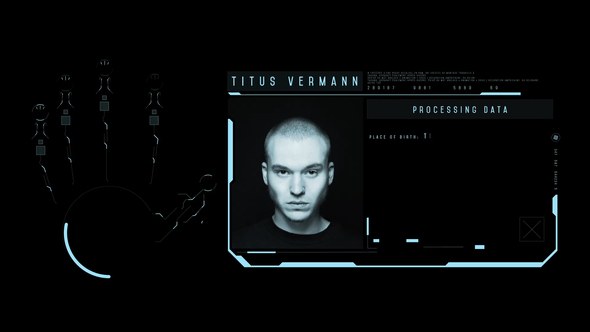 Videohive HUD One Hand Identification Infographics template preview