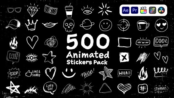 Videohive Animated Stickers Pack 43507218 Elements template preview