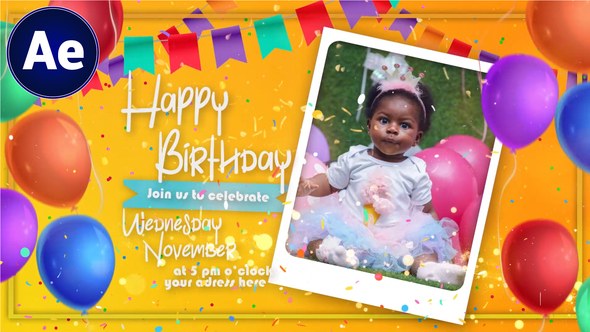 Videohive Happy Birthday Intro 43784705 Broadcast-packages template preview