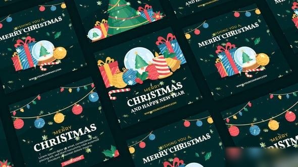 Videohive Merry Christmas Instagram Post | Christmas Social Media Post Openers template preview