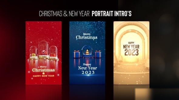Videohive Christmas & New Year Portrait Intros Openers template preview