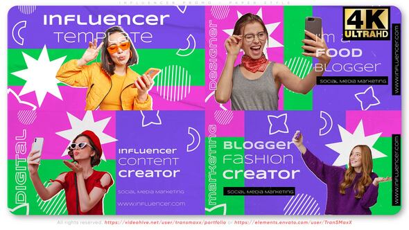 Videohive Influencer Promo - Paper Style Openers template preview