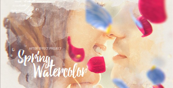 Videohive Spring Watercolor Video Displays template preview
