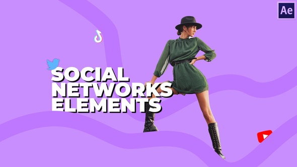 Videohive Social Networks Elements Titles template preview