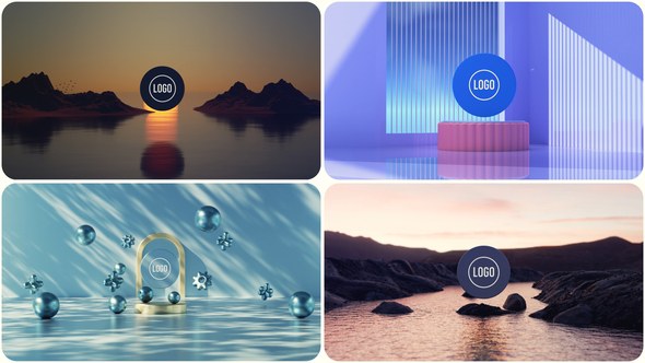 Videohive Minimal 4-Style Screens вЂ“ Clean 3D Logo Intro Pack Logo Stings template preview