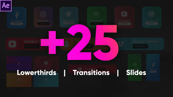 Videohive Social Media Lowerthirds Pack Elements template preview
