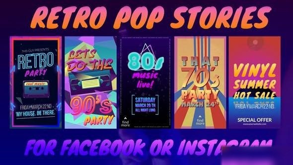 Videohive Retro Pop Stories Openers template preview
