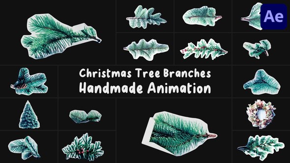 Videohive Christmas Tree Branches Handmade Animation | After Effects Elements template preview