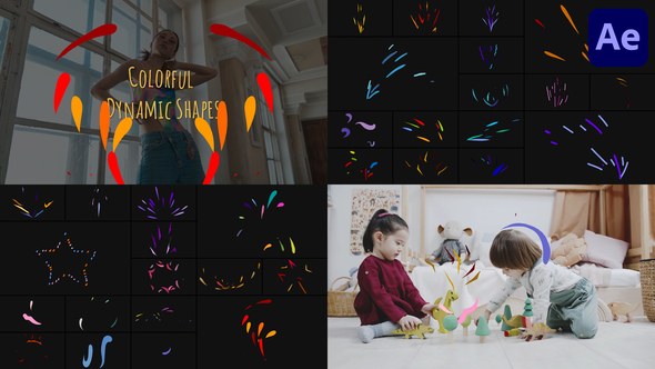 Videohive Colorful Dynamic Shapes for After Effects Elements template preview