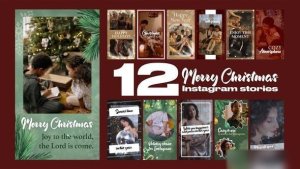 Videohive Christmas Stories 12 in 1 Openers template preview
