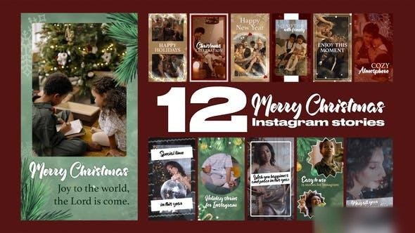Videohive Christmas Stories 12 in 1 Openers template preview