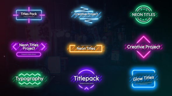 Videohive Neon Titles Titles template preview