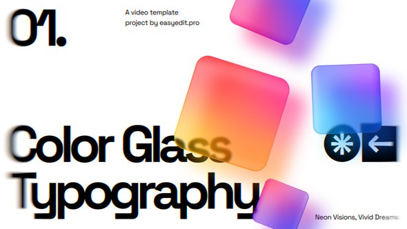 Videohive Color Glass Typography Titles template preview
