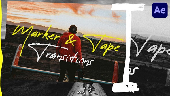 Videohive Marker & Tape Transitions Vol. 2 Broadcast-packages template preview