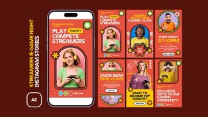 Videohive Streamers and Game Night Instagram Stories Product Promo template preview