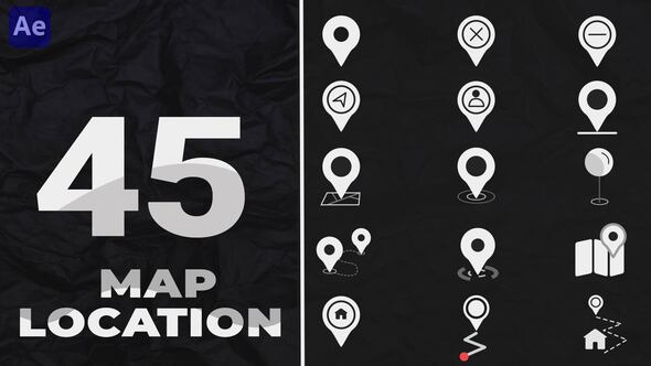 Videohive Icon Map Location Pack Elements template preview