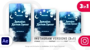 Videohive Instagram Ramadan Kareem Intro || Ramadan Opener Titles (3 in 1) Ramadan template preview