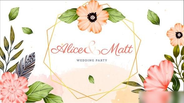 Videohive Watercolor Wedding Invitation Slideshow 54794694 Openers template preview