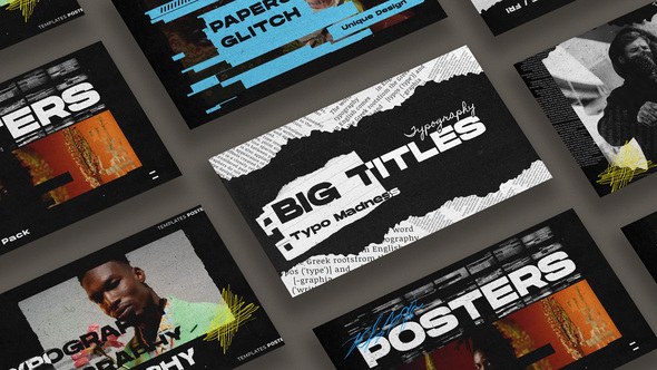 Videohive Paper Typography Posters Titles template preview