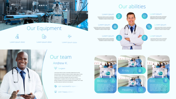 Videohive Medical Center Presentation + 50 Animated Icons Video Displays template preview