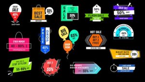 Videohive Sales & Discounts Badges Titles template preview