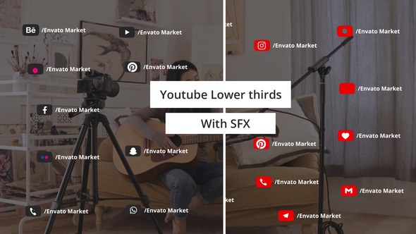 Videohive Youtube social media Lower thirds Broadcast-packages template preview