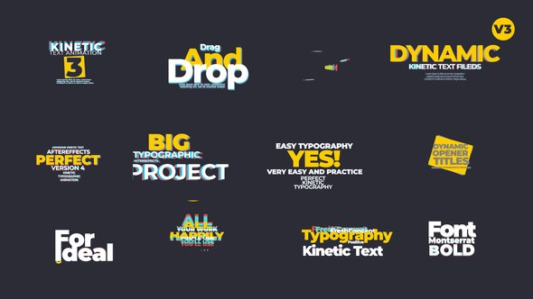 Videohive Kinetic Text Animation V3 Titles template preview
