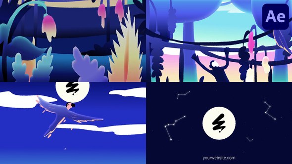 Videohive Jungle And Night Sky Logo Opener | After Effects Openers template preview