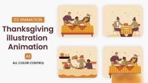 Videohive ThanksGiving Illustration Scene 55391666 Elements template preview