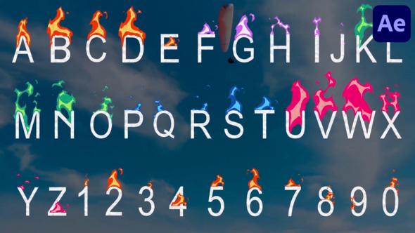 Videohive Fire Alphabet Font | After Effects Titles template preview