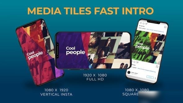 Videohive Media Tiles Fast Intro Openers template preview