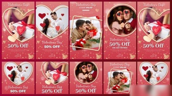 Videohive Valentine's Stories Pack Openers template preview