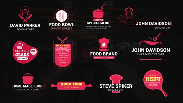 Videohive Chef & Cooking Titles Elements template preview