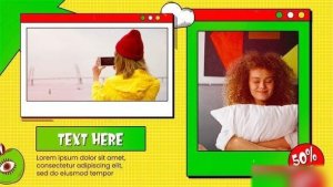 Videohive Retro Yellow Comic Planet Slideshow Video Displays template preview