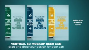 Videohive Vertical Beer Can Mock Up Product Promo template preview