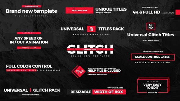 Videohive Universal Glitch Titles Titles template preview