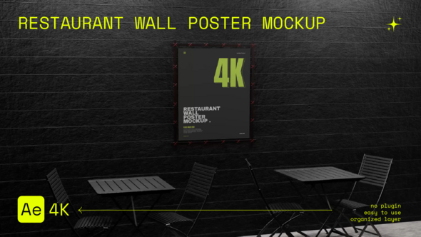 Videohive Restaurant Wall Poster Mockup Product Promo template preview