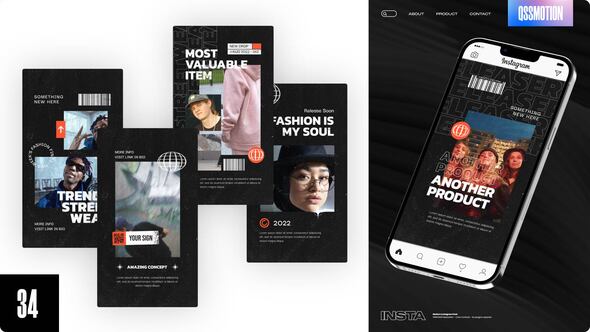 Videohive Dream Typography Instagram Story Video Displays template preview