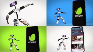 Videohive Dancing Phone Character Logo Stings template preview
